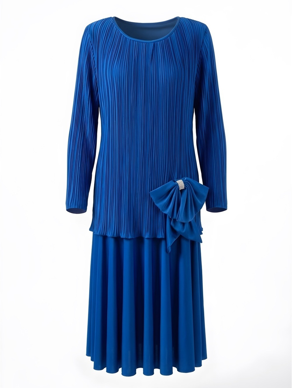 Mother of the Bride /Groom Sale - After Dark Cobalt Blue Pleated Midi Dress